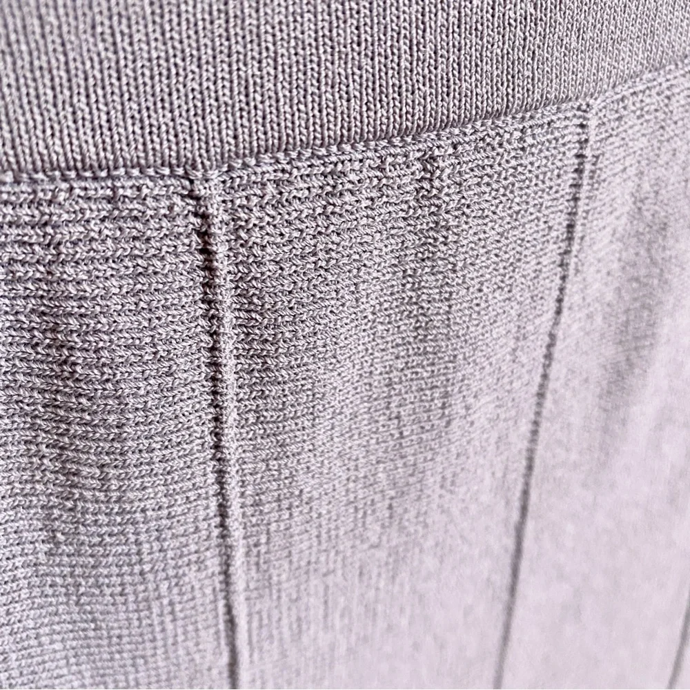 360 Sweater Gray Taupe Long Maxi Knit Pencil Skirt Size Large Italian Yarn NWT - Picture 7 of 12